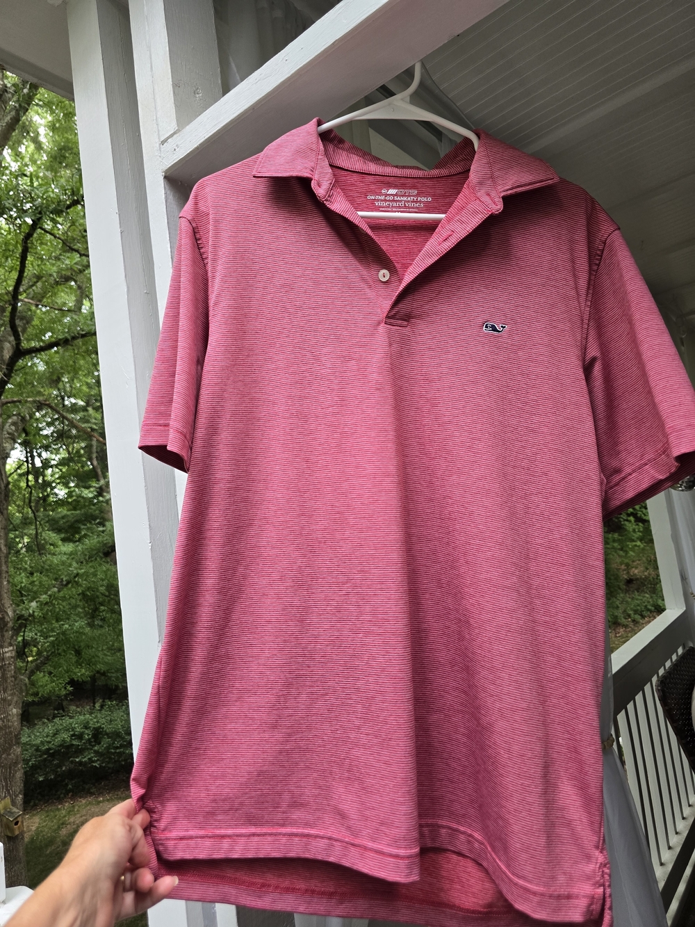 Vineyard Vines Pink Striped Polo Shirt